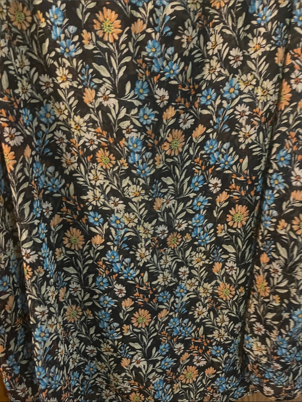 Christina B Navy Floral tank top with Blue and Peach Flowers - Picture 3 of 7
